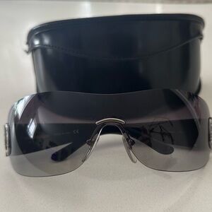 Salvatore Ferragamo Women’s Black and Crystals Sunglasses